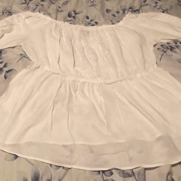 torrid Tops - White off the shoulder 3/4 sleeve top from torrid